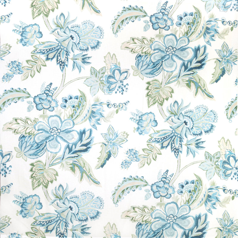Avondale Augustine Print Fabric, Aqua