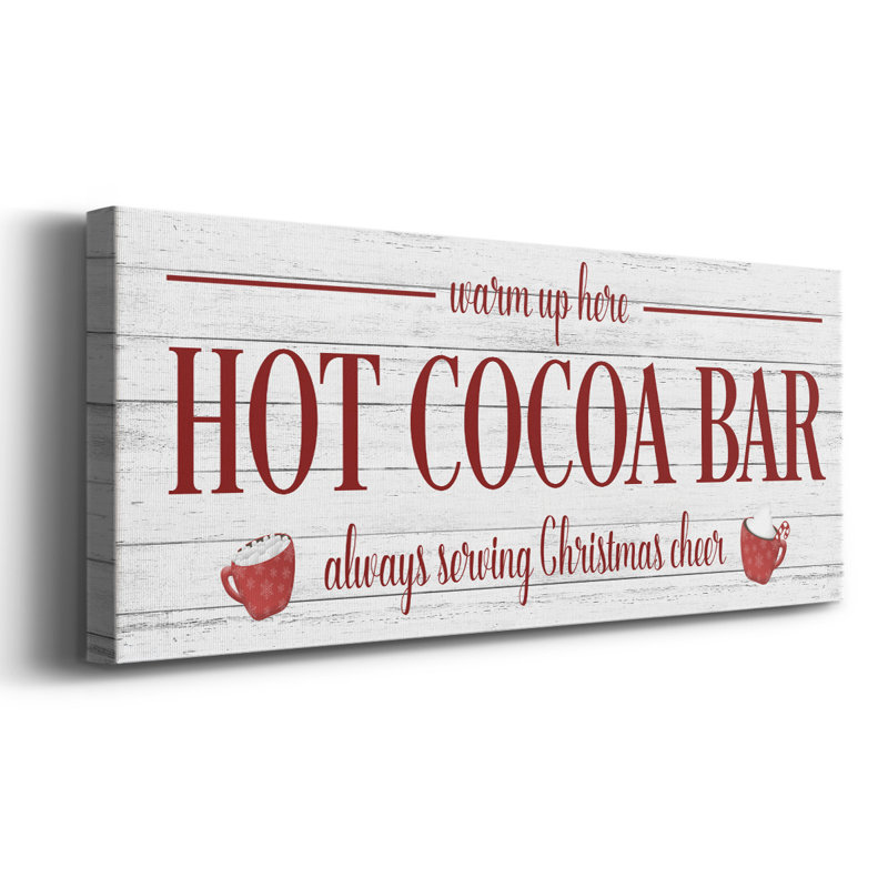 Bar de chocolat chaud, H 12 po x l 30 po x P 1,5 po