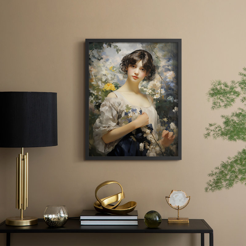 WOMEN Series DLIX - reproduction encadrée de qualité supérieure - prête à être accrochée - aucun clou requis, Noir