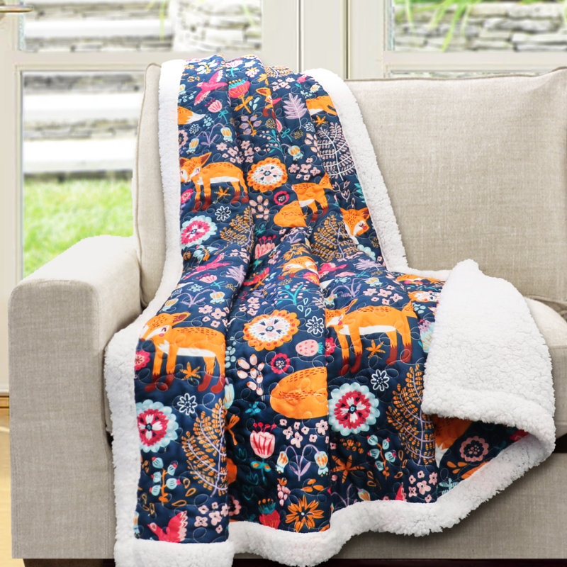 Pixie Fox Reversible Sherpa Kids Throw Blanket