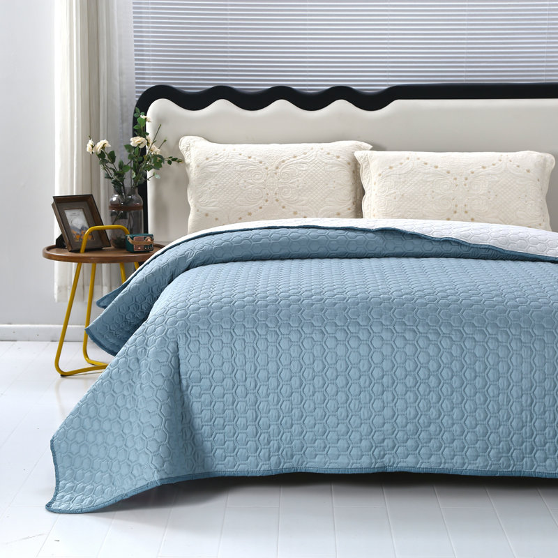 Solid Color Bedspread - Light Blue - 168×229Cm, Light Blue, Twin