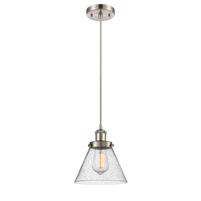 Ballston Urban Cone - 1 Light 8" Cord Hung Mini Pendant