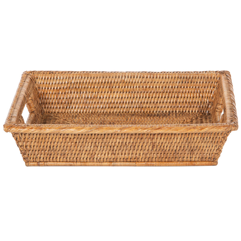 Bayou Breeze - La Jolla Rattan Multipurpose Desktop Office, Kitchen, Cabinet Tray, Large, Brown, 2 oz