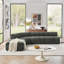 Canapé modulaire moderne semi-courbé modulaire, canapé moelleux en chenille à couture verticale avec repose-pieds ajustable et mobile, bord arrondi résistant à l'usure pour toute saison-1880173328