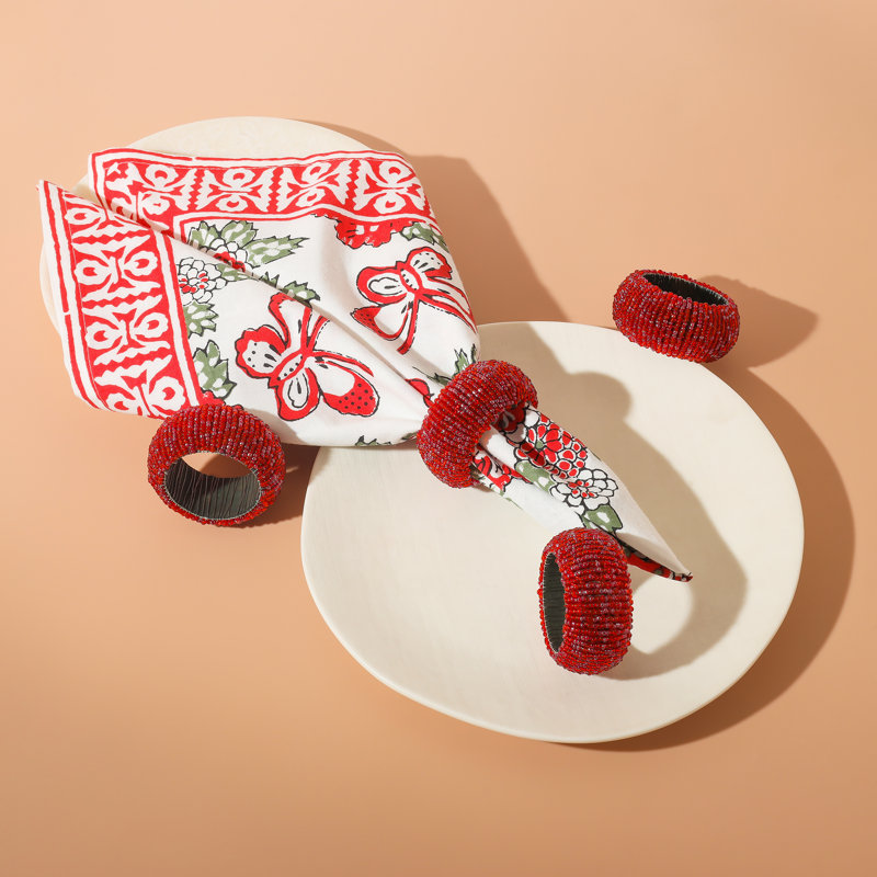 Rond de serviette Rosso, Rouge