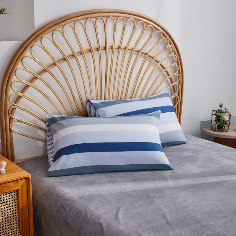  Housse de coussin rayée en microfibre