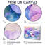 Aquarelle matin rosée de fleurs de violettes I - Violets Wall Art Living Room-606617524-606617530-606617525