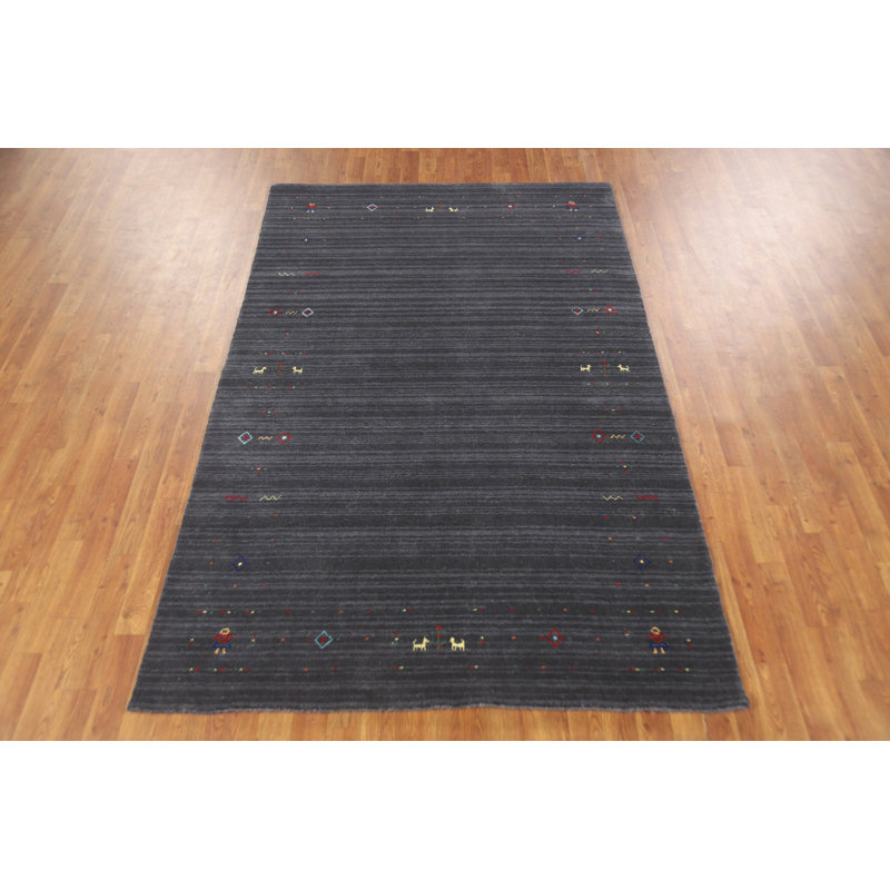 Tapis bleu marine style Gabbeh 5 x 8