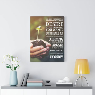 Success Planting Motivational - Wrapped Canvas Print