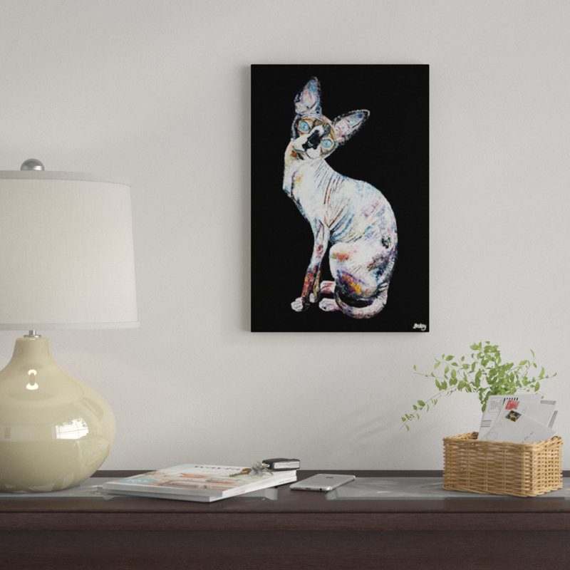 « larry, black background », impression sur toile, H 18 po x l 12 po x P 1,5 po, Pas de tapis, Toile tendue