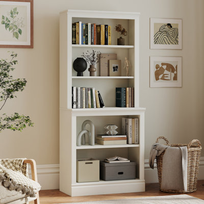72" Tall Multi-Depth Bookcase, 5-Tier Open Bookshelf with Adjustable Shelves, Floor Freestanding Storage Hutch Cabinet
