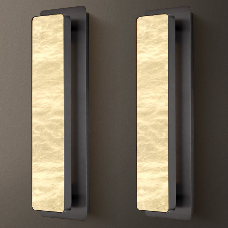 Mikinzie 2-Light LED Alabaster Wall Sconces (Set of 2)