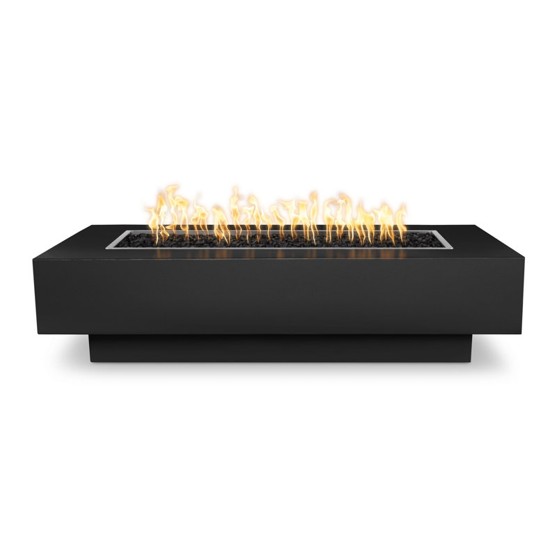 Coronado Rectangle Stainless Steel Smokeless Fire Pit, 15" H x 48" W x 28" D, Black, Natural Gas