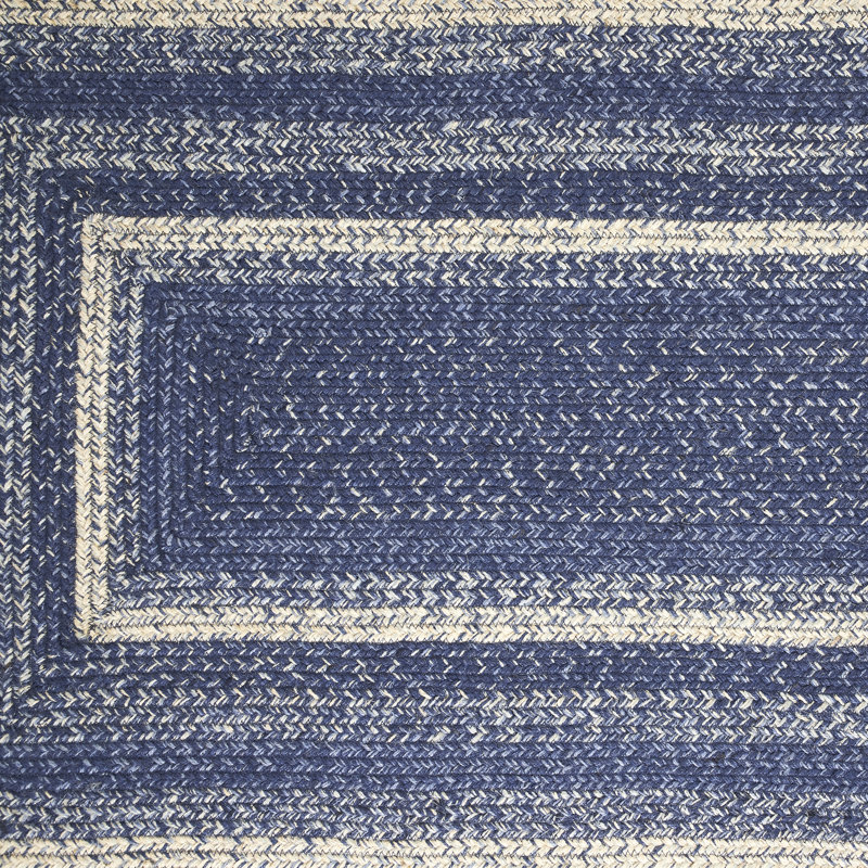 Tapis bleu tressé Birt Whistle, Rectangle 2 pi x 3 pi