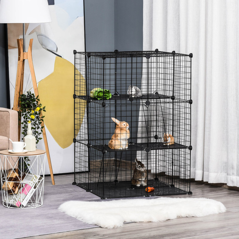 Mosher Pet Playpen DIY Small Animal Cage for Kitten Bunny Chinchilla Pet Mink