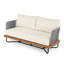 Ensemble de conversation d'extérieur 6 places en bois d'acacia avec table basse, corde beige