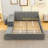 Stelijana Upholstered Grounded Bed with Bedside Desk and Little Round Stool-875290040-875290043