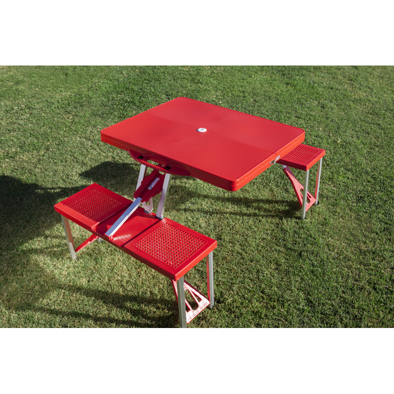 Table de pique-nique pliante avec trou pour parasol Play Town Talarisha, Rouge
