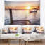 Vue bateau de mer de boardwalk sur plage tapisserie-28486853