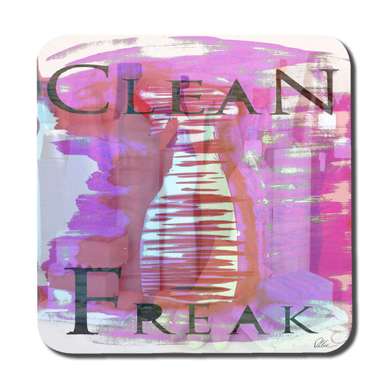 Square 6 Piece Coaster Set, Pink