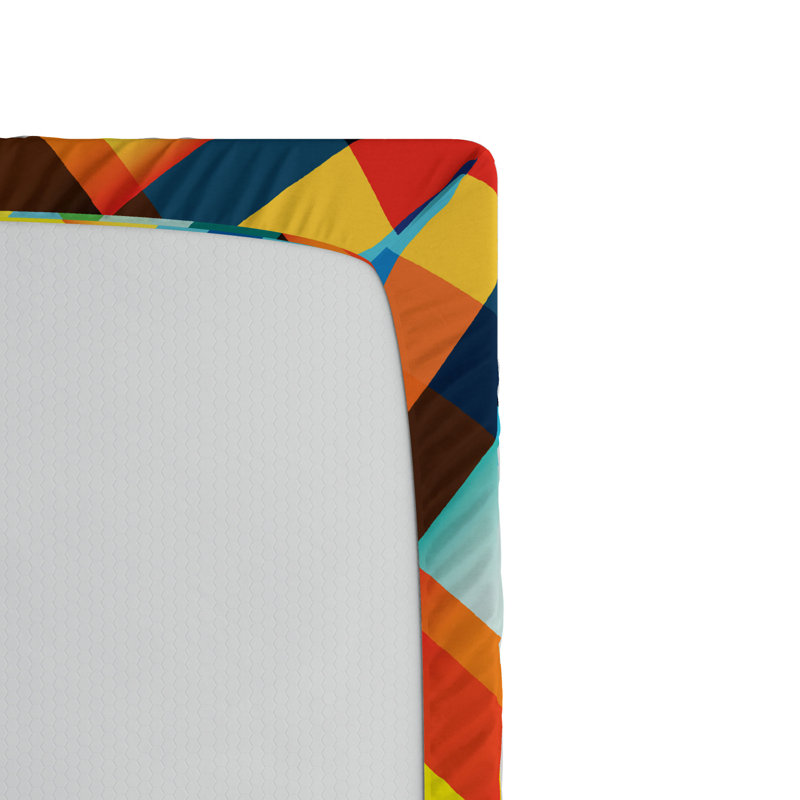 Microfiber Geometric Fitted Sheet, Full Fitted Sheet
