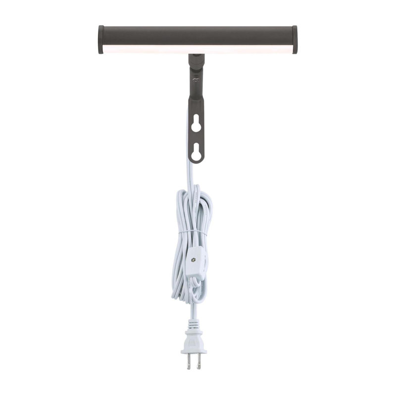 Applique murale à DEL 1 lumière à brancher, Noir mat, H 3,5 po x l 7,5 po x P 8 po