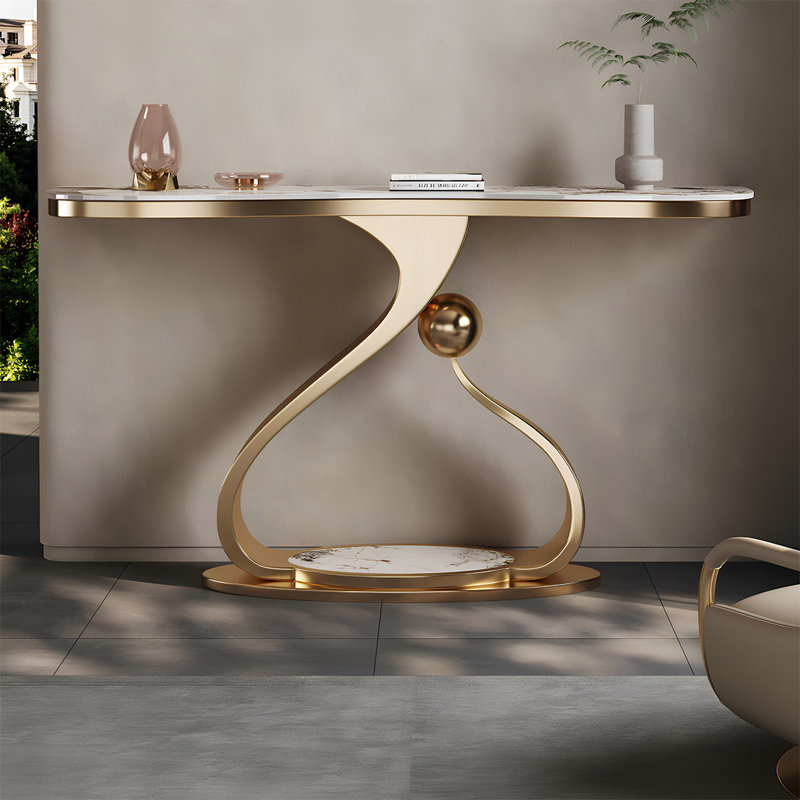 Stainless Steel Console Table, 31.5" H x 47.2" W x 11.8" D