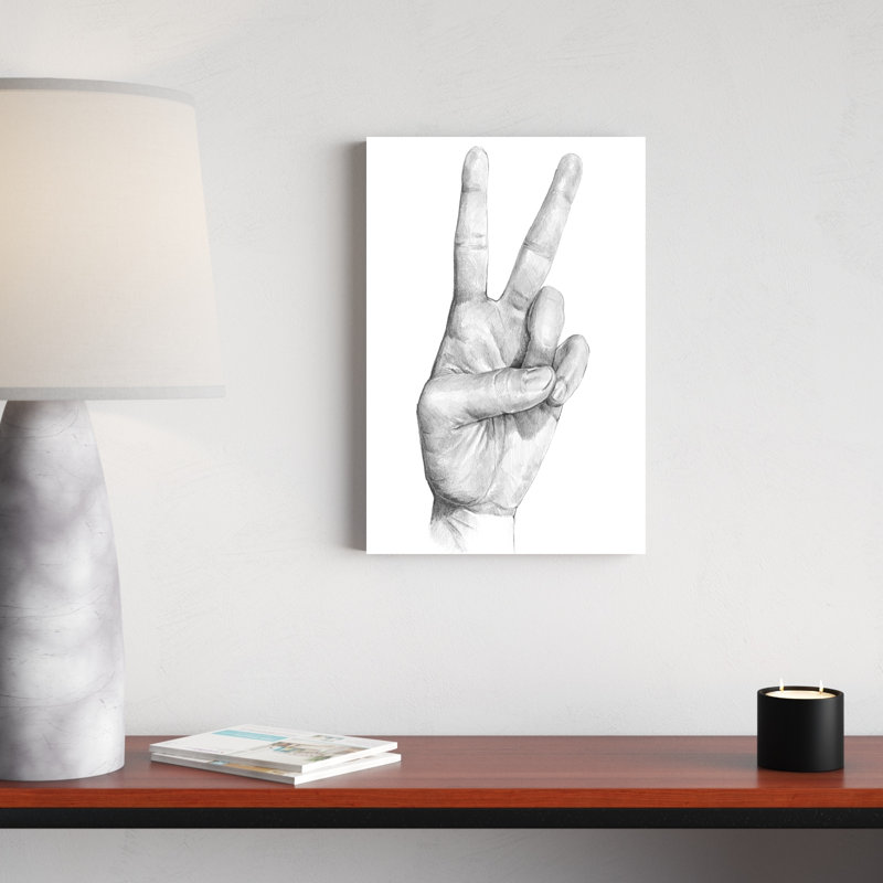 «Hand Signs II», peinture sur toile, H 18 po x l 12 po
