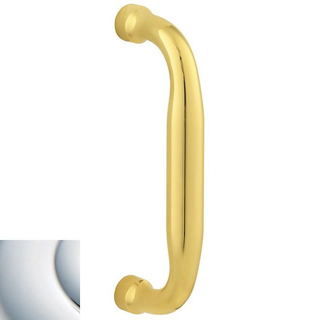 Utility Door Pull Plate, 9.1" H x 2.7" W x 2.1" D, Bright Chrome