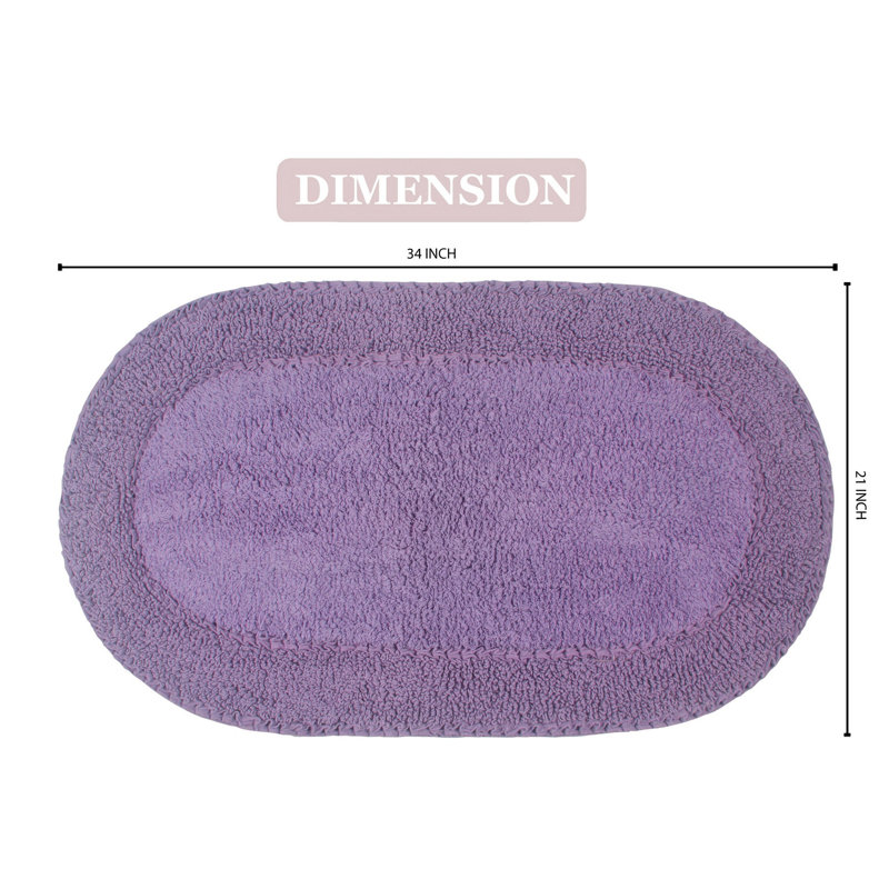 Tapis pour salle de bain 100% coton Double Ruffle Collection, L 21 po x L 34 po, Mauve