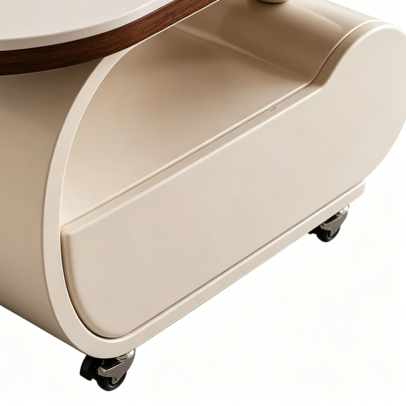 Table basse Minimalist, H 19,68 po x l 39,37 po x P 19,68 po, Gris clair / Crème