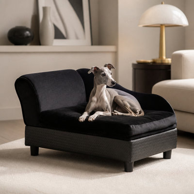Canapé de luxe pour chien avec rangement dissimulé, petit canapé-lit pour chien avec mousse souple de 5 cm, mobilier moderne pour animaux de compagnie pour chiots et petites races.