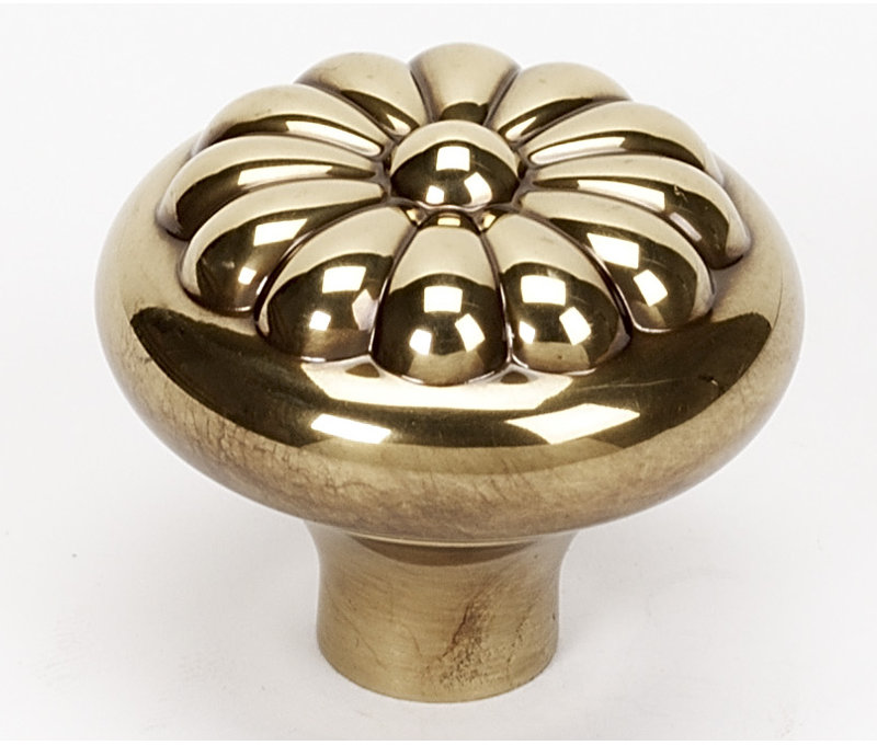 Poignée champignon Bella, Antique poli, H 1,5 po x l 1,5 po x P 1,25 po