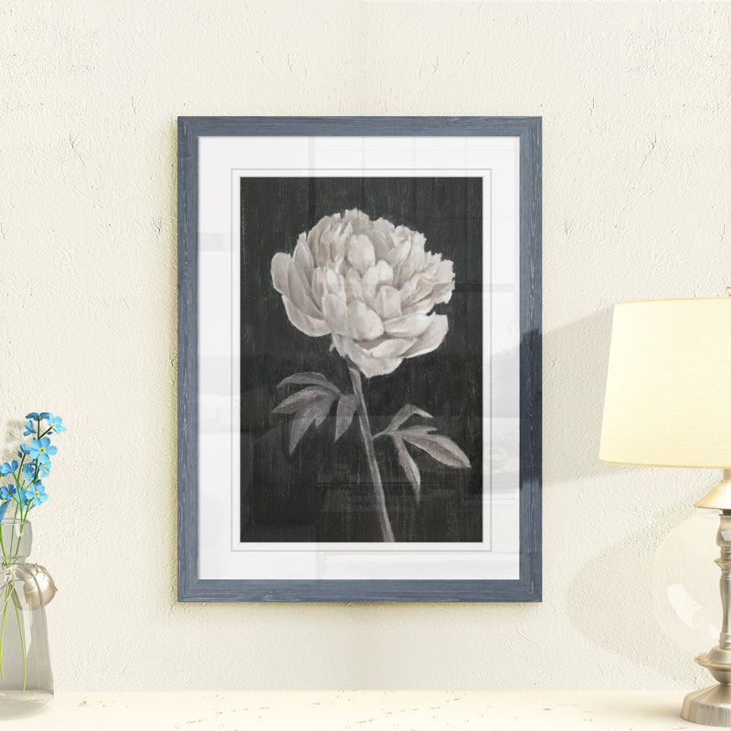 «Black and White Flowers I» par Paul Cezanne - reproduction d'art encadrée, H 32 po x l 44 po x 1,25 po, Cadre en papier gris