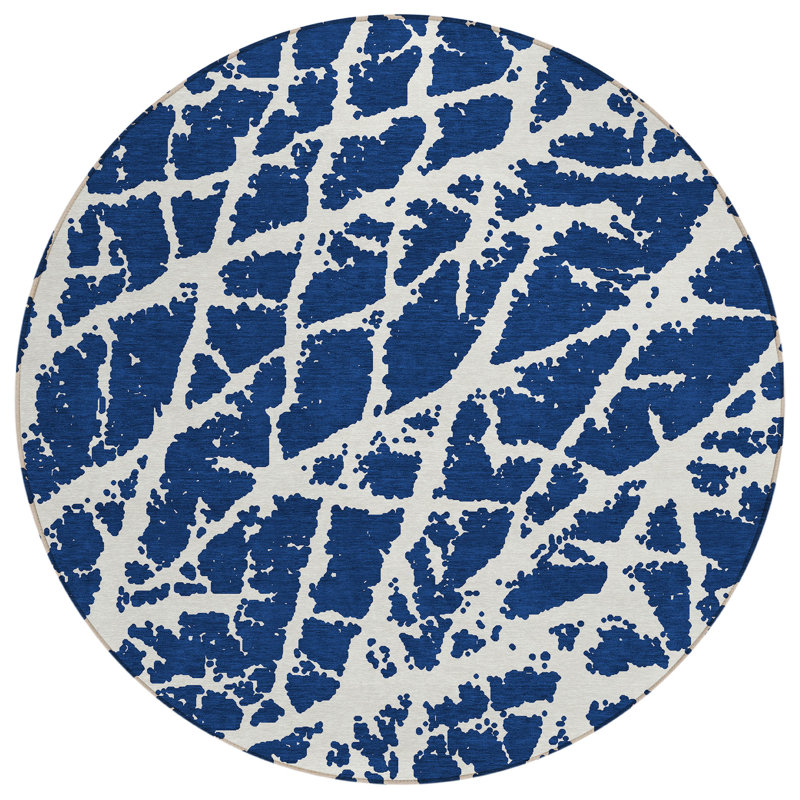 Kyrie Abstract Indoor / Outdoor Rug, Round 8'