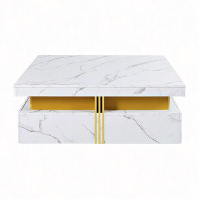 Modern Square Storage Coffee Table With 4 Drawers