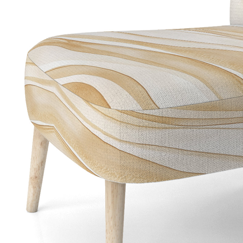 Chaise rembourrée abstraite Minimalisme - Chaise d'appoint Sand Dune Lines, Side Chair Armless