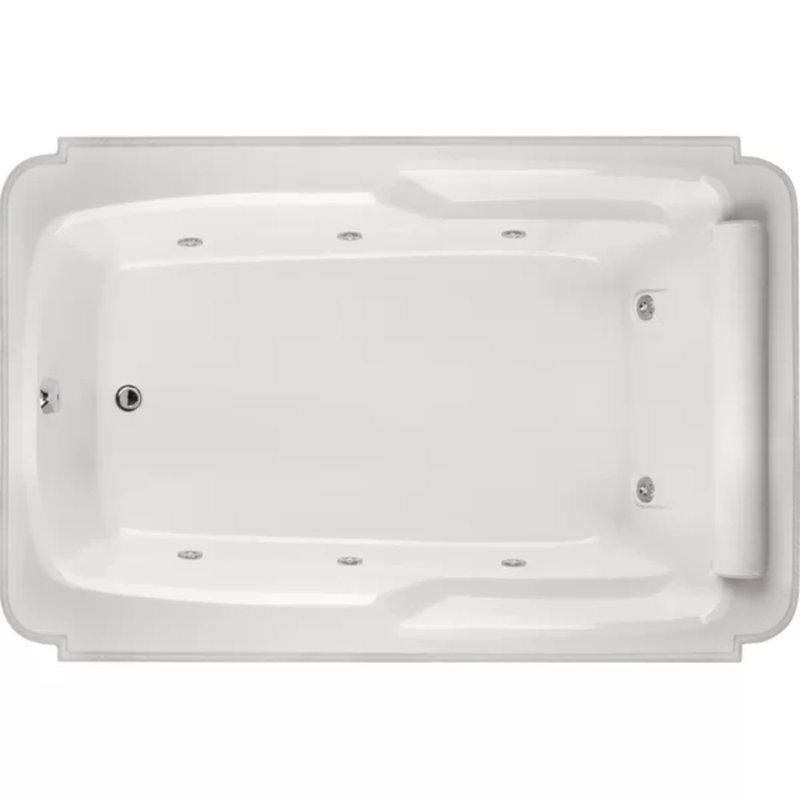 Atlandia 74'' x 48'' Acrylic Bathtub, White, Satin Nickel