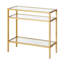 Ceno 24" Wide Rectangular Side Table in Brass-363281521