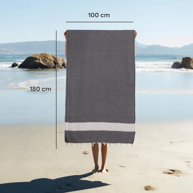 Serviette de plage Diamond en coton peshtemal - 100 x 180 cm, serviette de plage Hammam légère, à séchage rapide, à haute capacité d'absorption, douce et respirante, utilisation polyvalente (2)