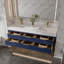 Meuble-lavabo mural de 60 po avec armoire en bois massif Melora, comptoir en pierre naturelle, tiroirs à fermeture en douceur et éclairage de designer DEL Melora-1251430807