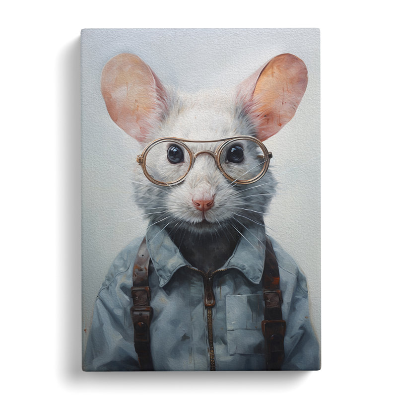 Mouse With Glasses - No Frame Print, 76cm H x 50cm W x 3cm D
