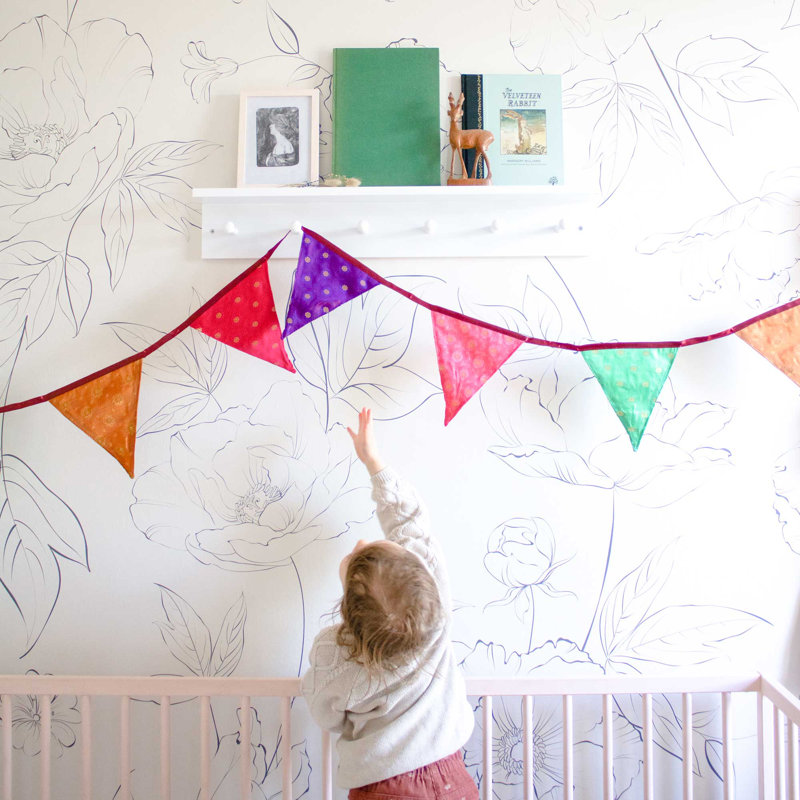 Recycled Sari Bunting, 14cm H x 210cm W