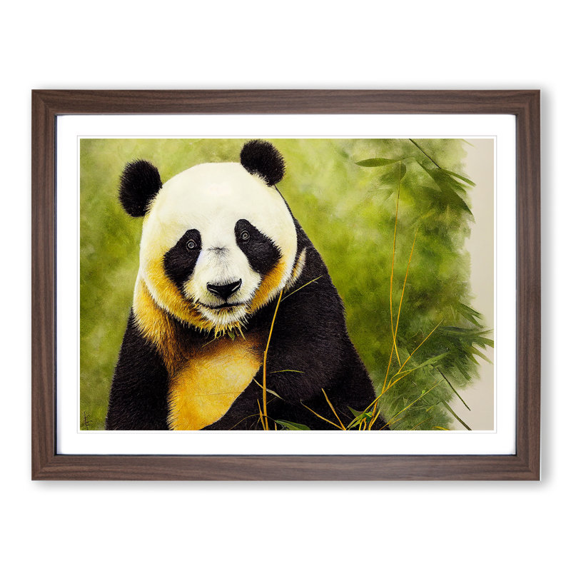 Unbelievable Panda - Framed Print, 46cm H x 64cm W x 2cm D, Walnut
