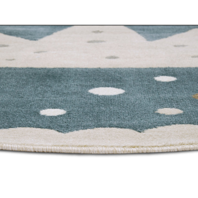 Adventures Children Teal Rug, Round 140cm