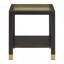 Table d'appoint carrée avec tablette, table d'appoint de style boho pour le salon, table de bout en verre trempé avec structure en métal, table de chevet pour la chambre à coucher, 2 niveaux