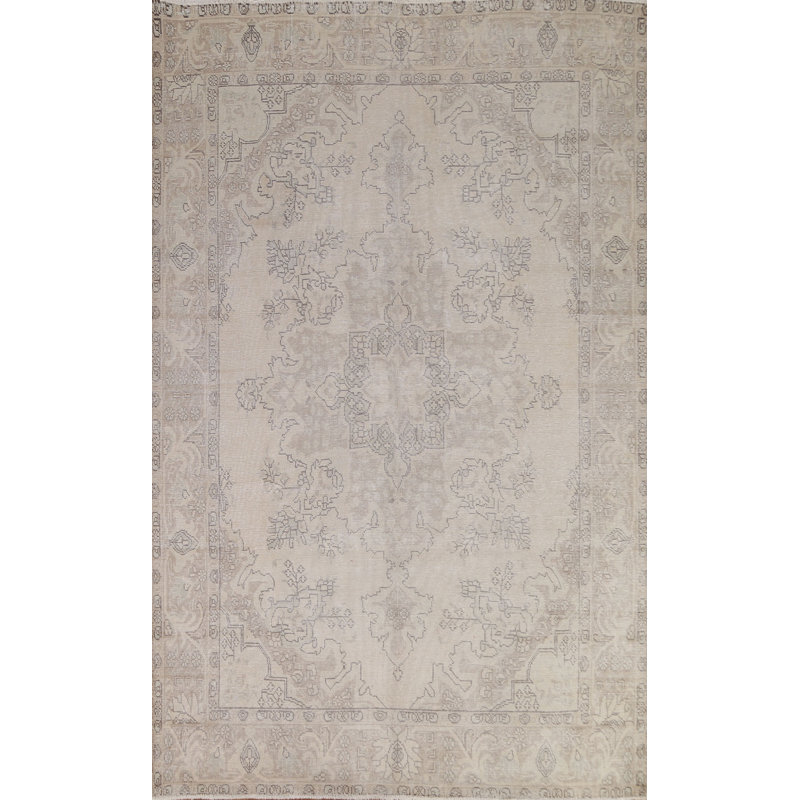 Tashayla One-of-a-Kind Rectangle 6' 8'' X 9' 4'' 1960s Wool Area Rug in Beige