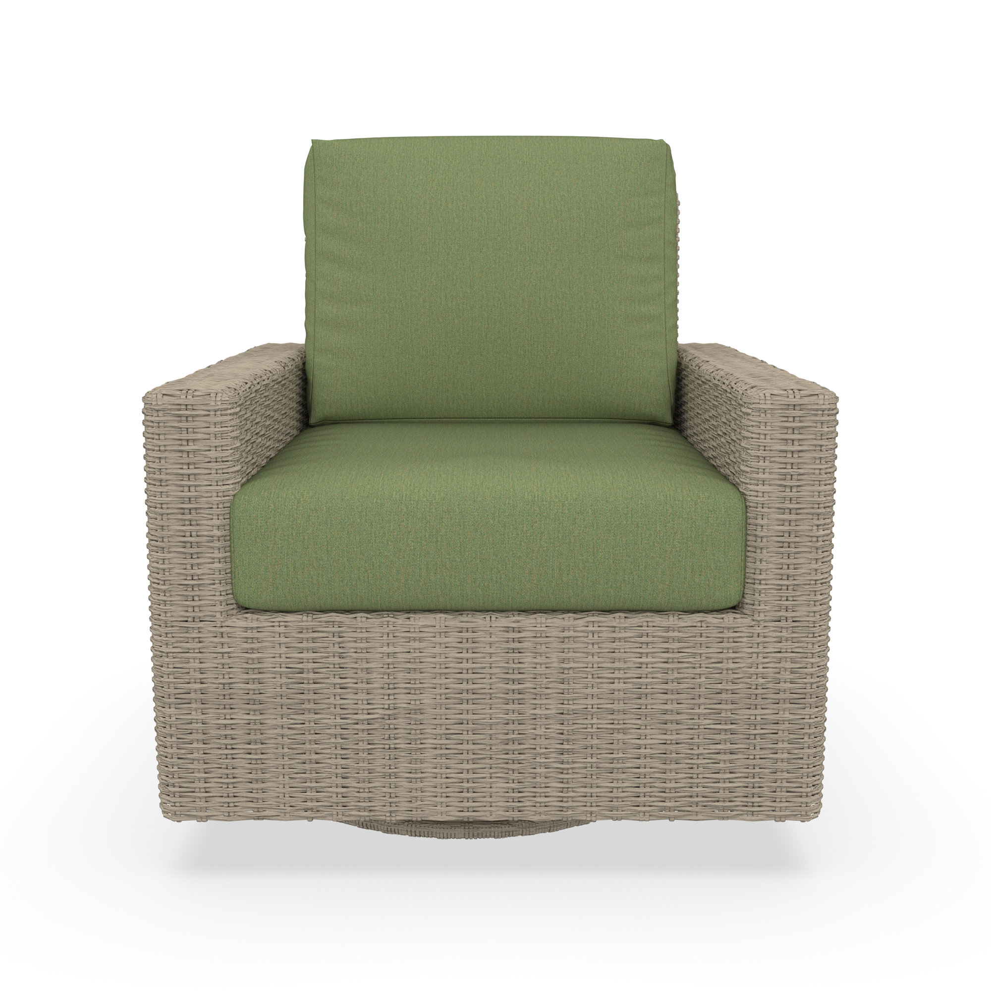 Outdoor Swivel Chair With Sunbrella Cushions, Solid Color, Sunbrella Canvas Fern