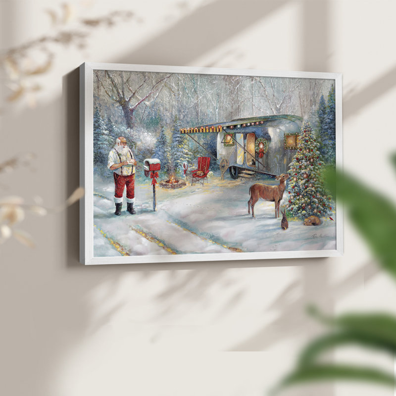 Santa's Hideaway -Framed Print - Restickable, 11" H x 14" W, White
