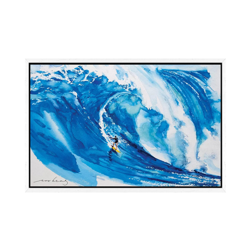Big Wave II by Soo Beng Lim - Painting on Canvas, White Framed, 101.6 cm H x 66.04 cm W